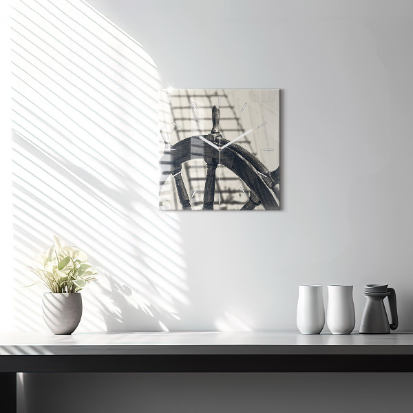 Wanduhr quadratisch mit motiv Antikes Schiff