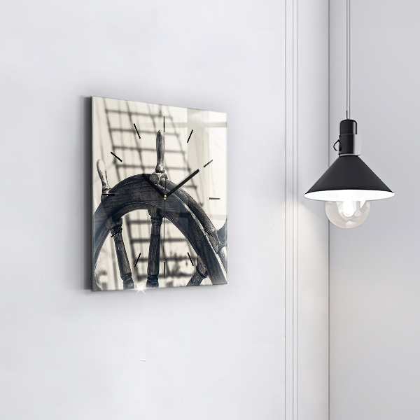 Wanduhr quadratisch mit motiv Antikes Schiff