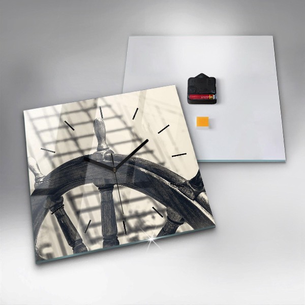 Wanduhr quadratisch mit motiv Antikes Schiff