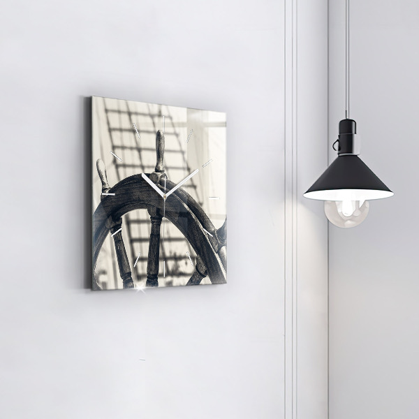 Wanduhr quadratisch mit motiv Antikes Schiff