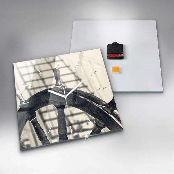Wanduhr quadratisch mit motiv Antikes Schiff