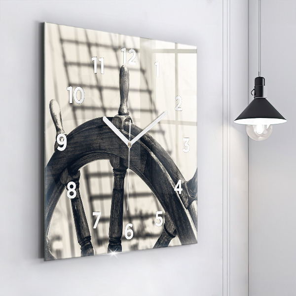 Wanduhr quadratisch mit motiv Antikes Schiff