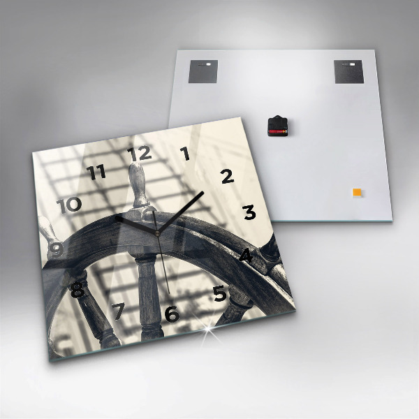 Wanduhr quadratisch mit motiv Antikes Schiff