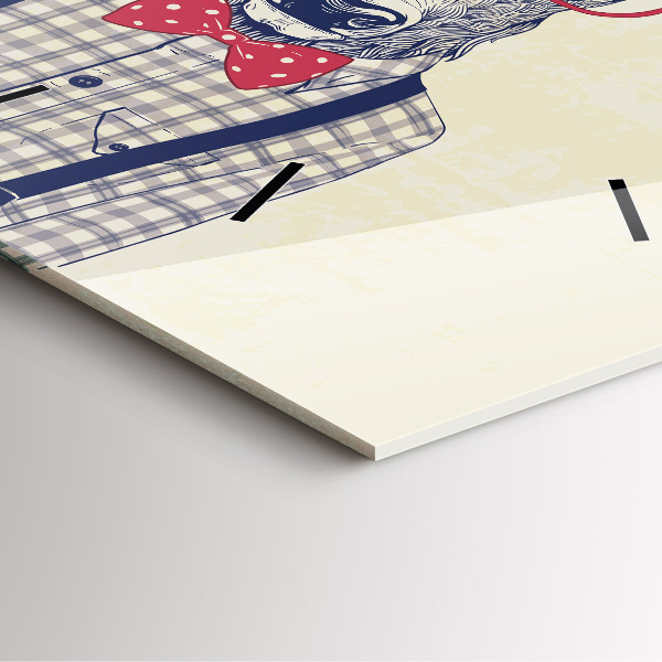 Wanduhr modern quadratisch Hirsch im Hemd