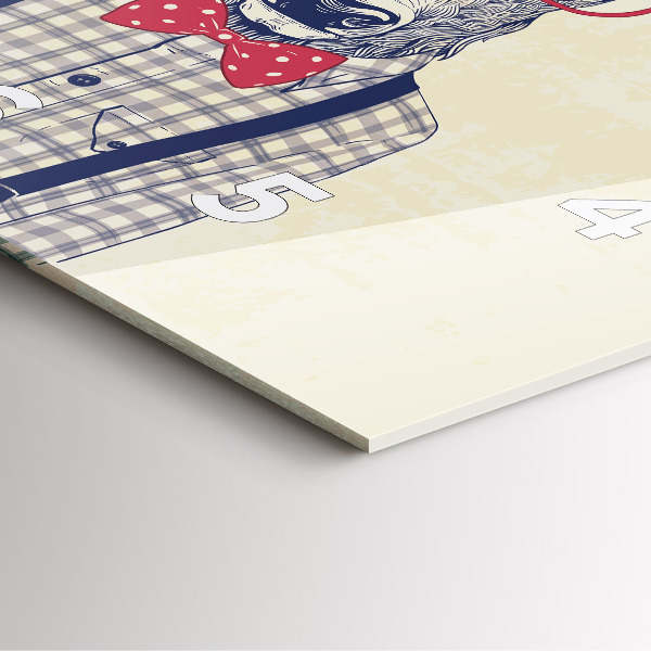 Wanduhr modern quadratisch Hirsch im Hemd