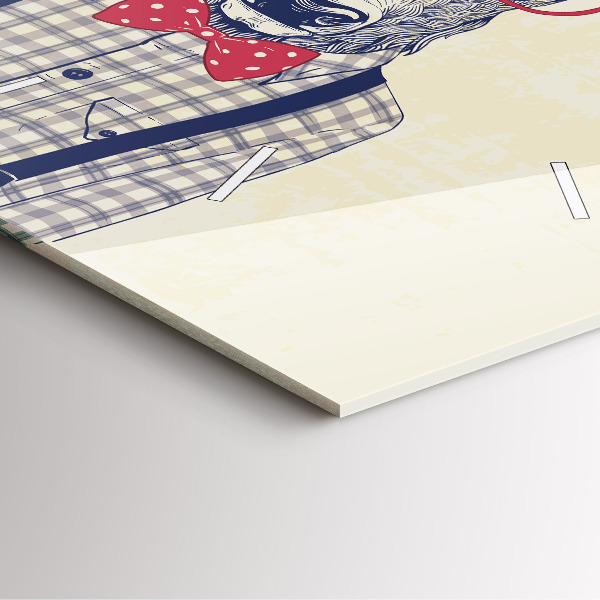 Wanduhr modern quadratisch Hirsch im Hemd