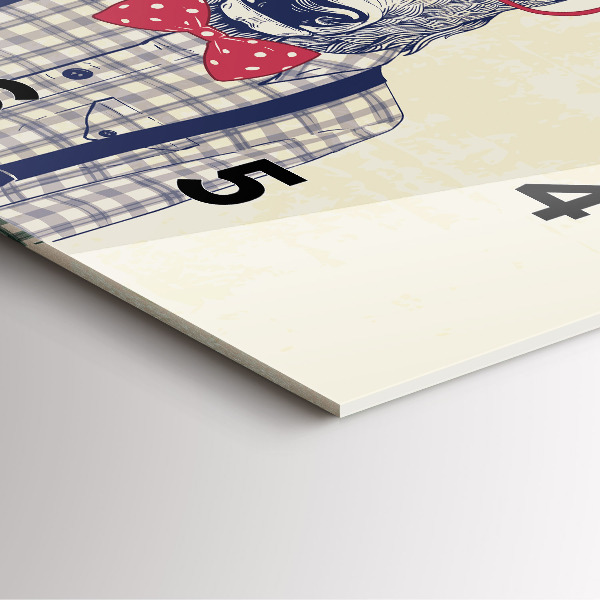 Wanduhr modern quadratisch Hirsch im Hemd