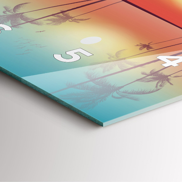 Wanduhr quadratisch Tropische Palmen