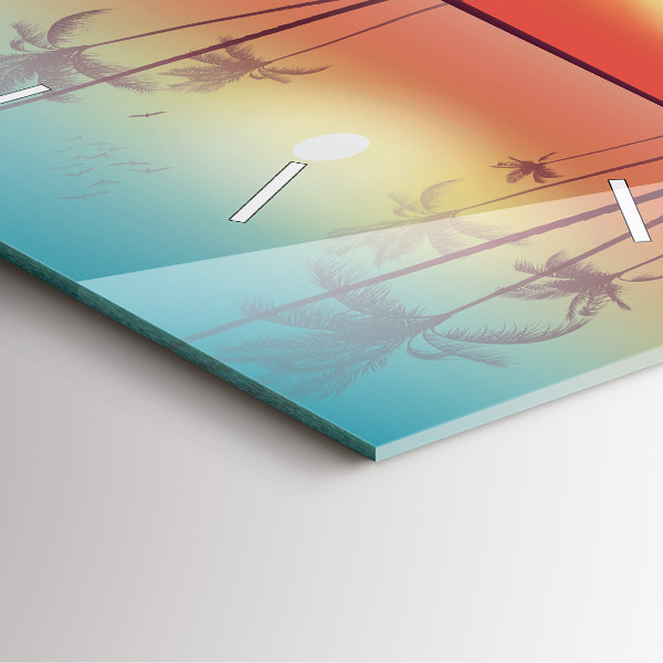 Wanduhr quadratisch Tropische Palmen