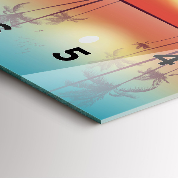 Wanduhr quadratisch Tropische Palmen