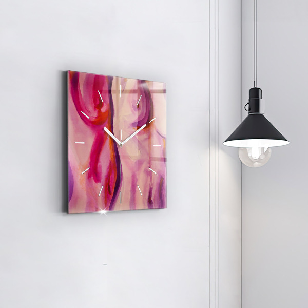 Wanduhr modern quadratisch Malerei Frauen