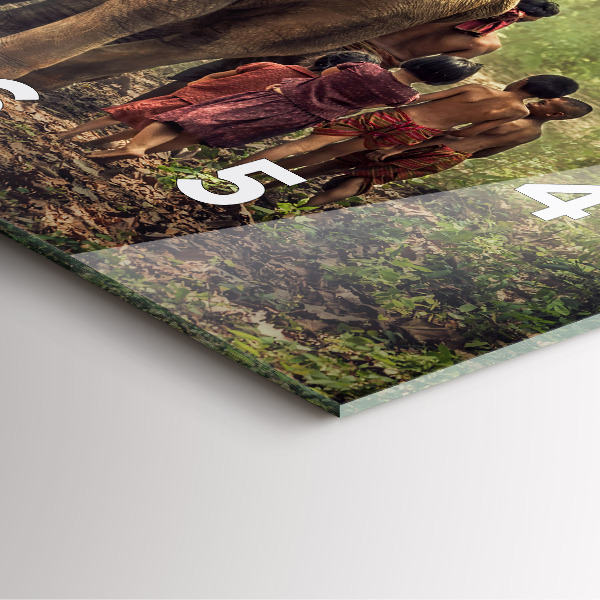 Wanduhr quadratisch Kinder führen einen Elefanten