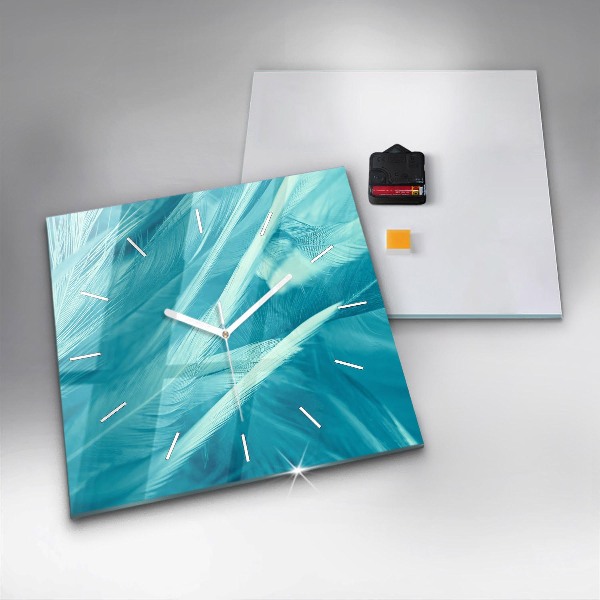 Wanduhr modern quadratisch Grüner türkisfarbener Jahrgang