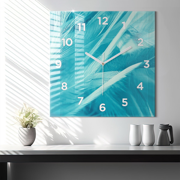 Wanduhr modern quadratisch Grüner türkisfarbener Jahrgang