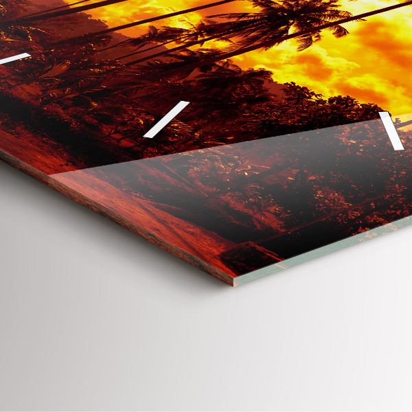 Wanduhr quadratisch Thailand Strand Klong Prao