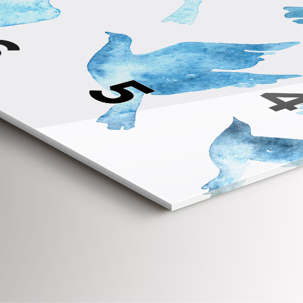 Wanduhr modern quadratisch Fliegende blaue Vögel