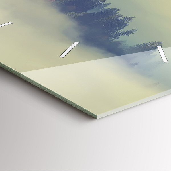 Wanduhr quadratisch Nebliger Wald Adler