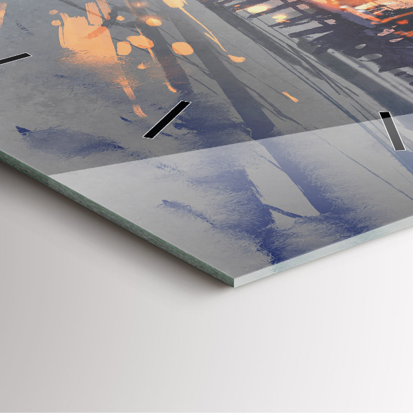 Wanduhr quadratisch mit motiv Winterlandschaft mit Bäumen