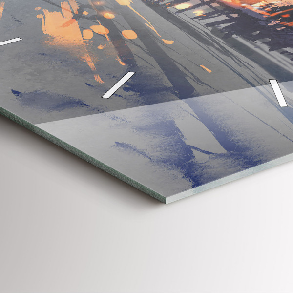 Wanduhr quadratisch mit motiv Winterlandschaft mit Bäumen