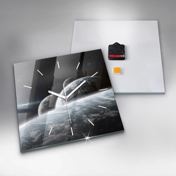 Wanduhr quadratisch mit motiv Kosmos Planeten