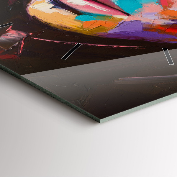 Wanduhr modern quadratisch Porträt einer Frau