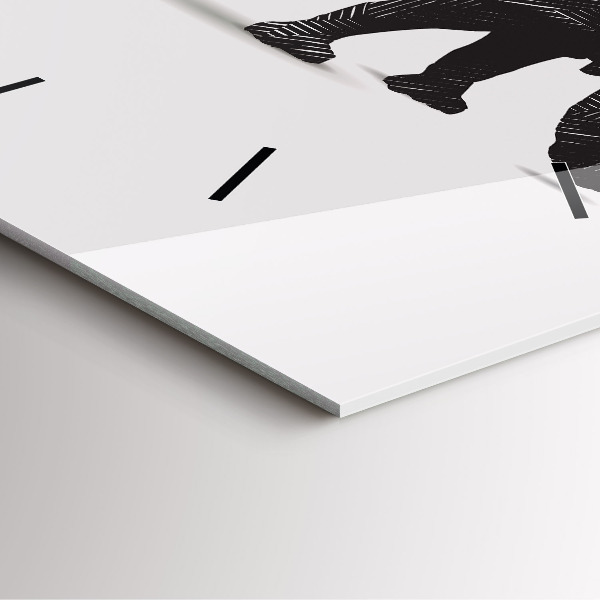 Wanduhr quadratisch mit motiv Rhinozeros Linienkunst