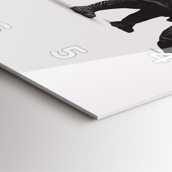 Wanduhr quadratisch mit motiv Rhinozeros Linienkunst