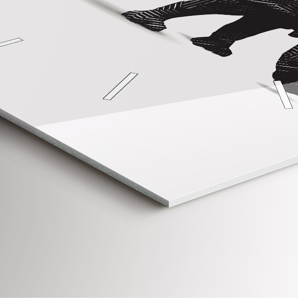 Wanduhr quadratisch mit motiv Rhinozeros Linienkunst