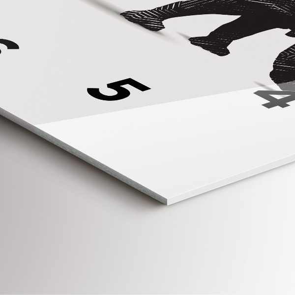 Wanduhr quadratisch mit motiv Rhinozeros Linienkunst