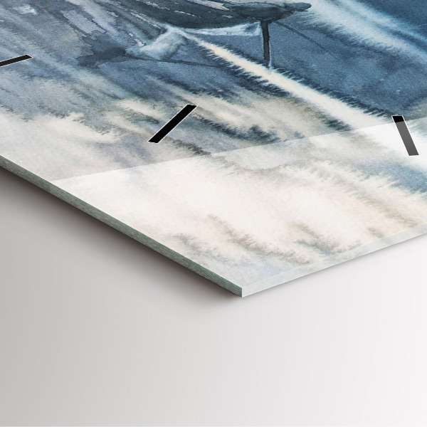 Wanduhr quadratisch mit motiv Fischer auf einem See