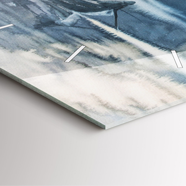 Wanduhr quadratisch mit motiv Fischer auf einem See