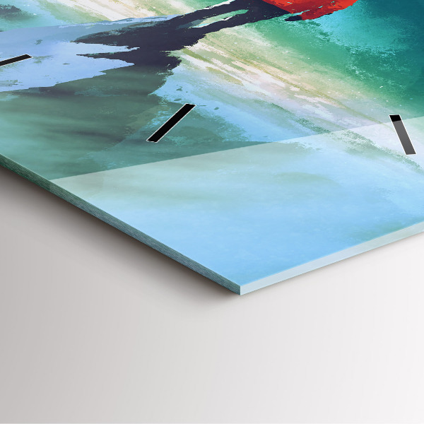 Wanduhr modern quadratisch Mann auf dem Mond