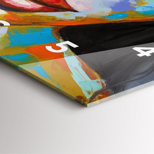 Wanduhr quadratisch Farbiges Gesicht einer Frau