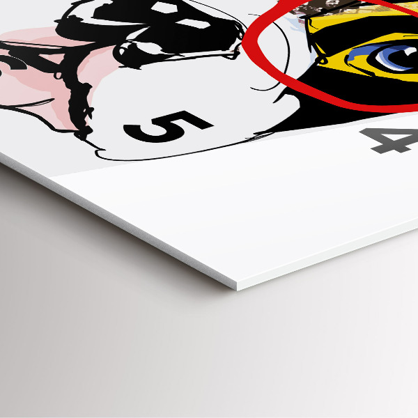 Wanduhr quadratisch Französische Bulldogge mit Brille