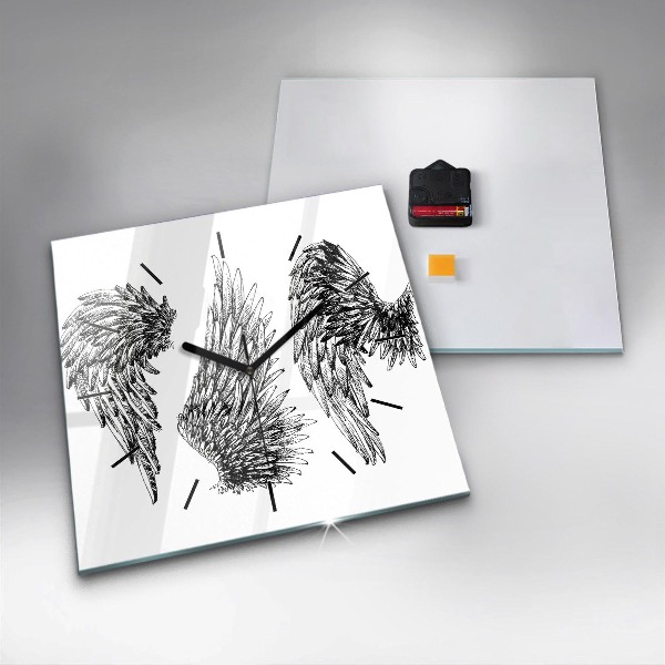 Wanduhr quadratisch Flügel eines Engels