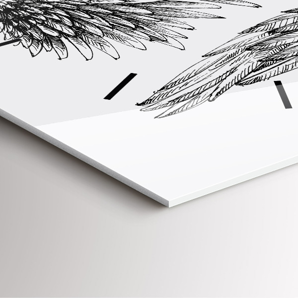 Wanduhr quadratisch Flügel eines Engels