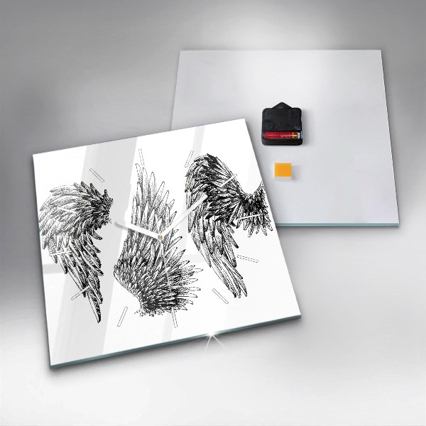 Wanduhr quadratisch Flügel eines Engels