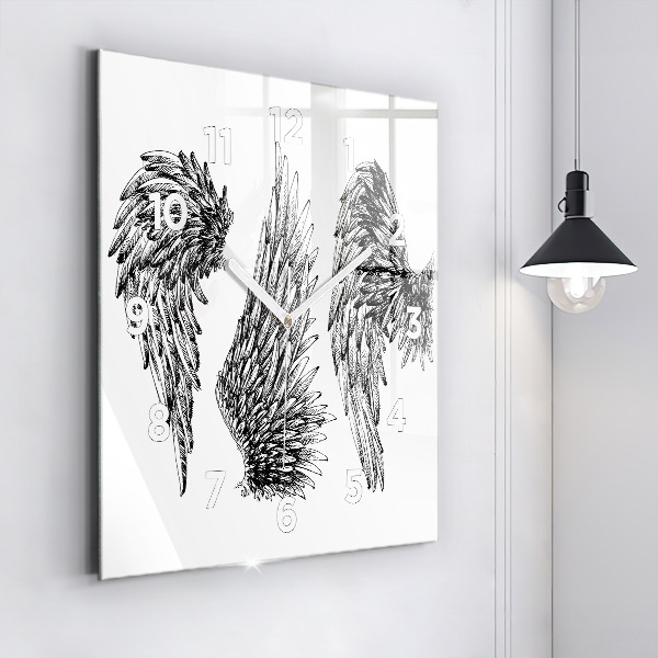 Wanduhr quadratisch Flügel eines Engels