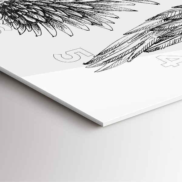 Wanduhr quadratisch Flügel eines Engels