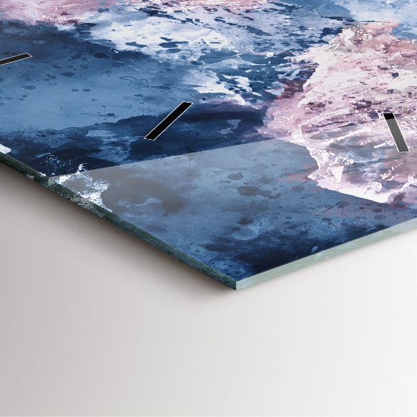 Wanduhr modern quadratisch Abstrakte Bergketten