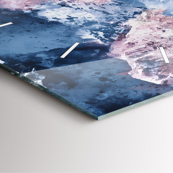 Wanduhr modern quadratisch Abstrakte Bergketten