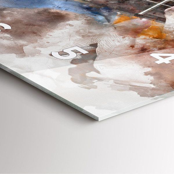 Wanduhr quadratisch mit motiv Gitarre