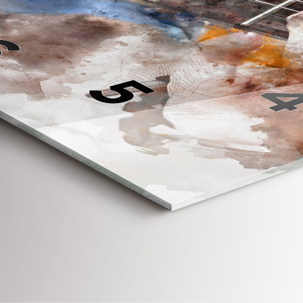 Wanduhr quadratisch mit motiv Gitarre