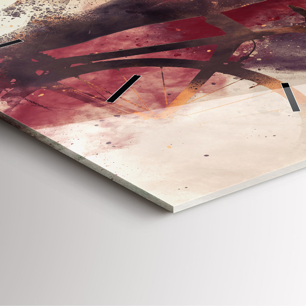 Wanduhr modern quadratisch Frau und Fahrrad