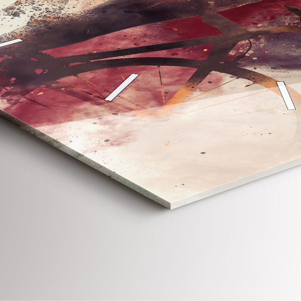 Wanduhr modern quadratisch Frau und Fahrrad