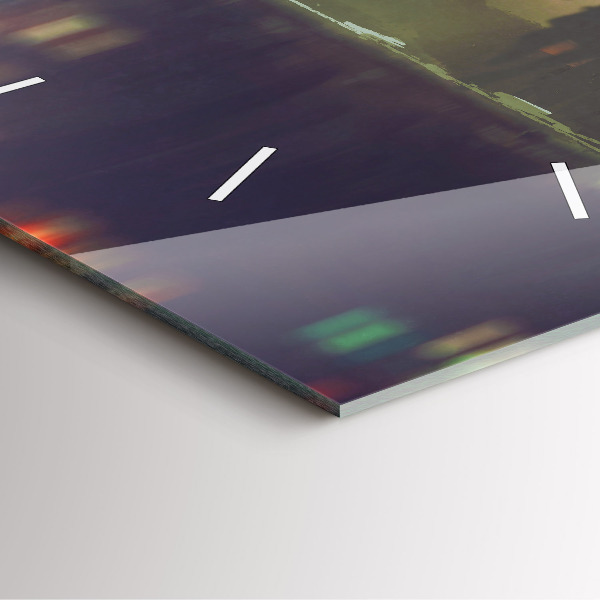 Wanduhr modern quadratisch Menschen mit Regenschirmen