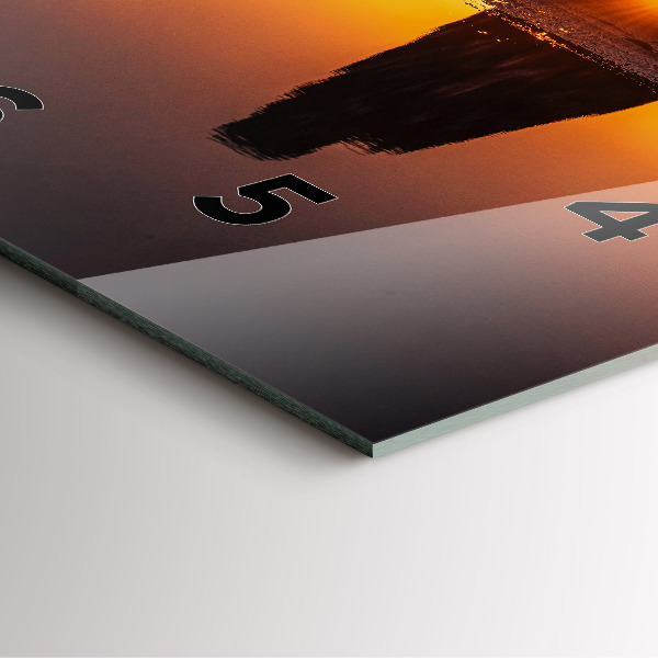 Wanduhr modern quadratisch Läufer und Sonnenuntergang