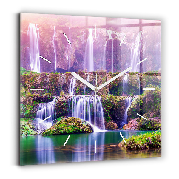 Wanduhr quadratisch Jiulong-Wasserfall China