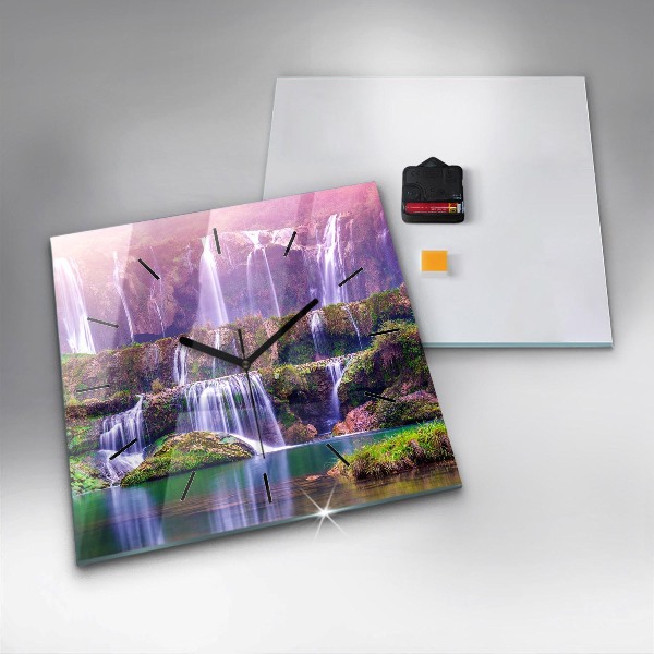 Wanduhr quadratisch Jiulong-Wasserfall China