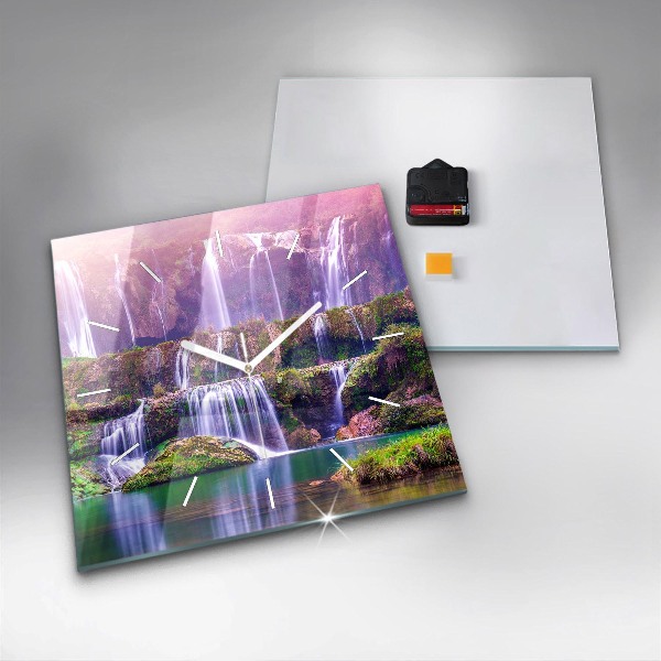 Wanduhr quadratisch Jiulong-Wasserfall China